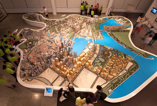 Mô hình đô thị Singapore thu nhỏ trại viện bảo tàng Singapore City Gallery @Internet